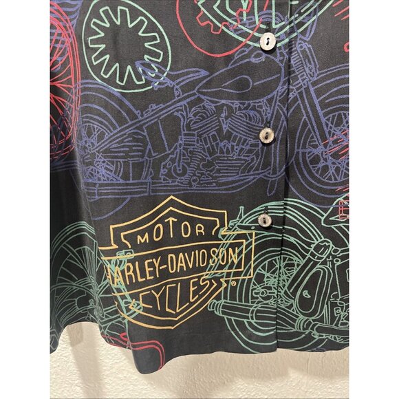 Harley Davidson Tori Richard‎ 100% Silk Button Up Shirt Women’s Large Hawaii - Picture 5 of 13